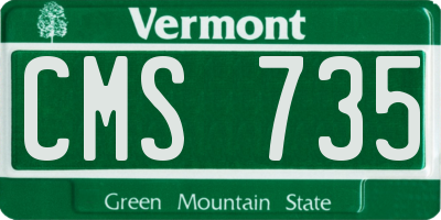 VT license plate CMS735