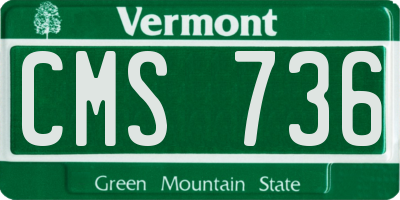 VT license plate CMS736