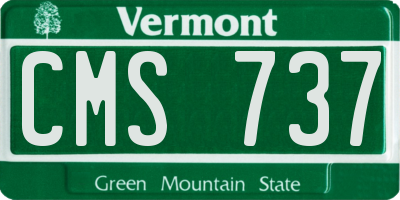 VT license plate CMS737