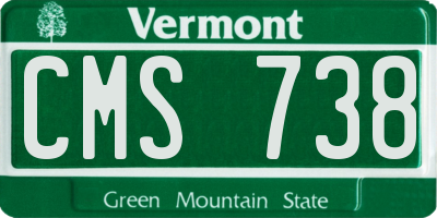 VT license plate CMS738