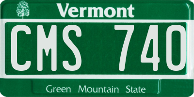 VT license plate CMS740