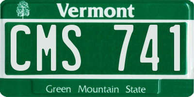 VT license plate CMS741