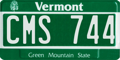 VT license plate CMS744
