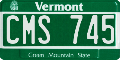VT license plate CMS745