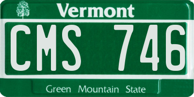 VT license plate CMS746