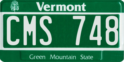 VT license plate CMS748
