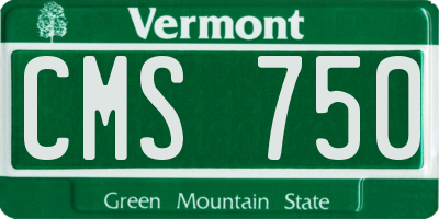 VT license plate CMS750