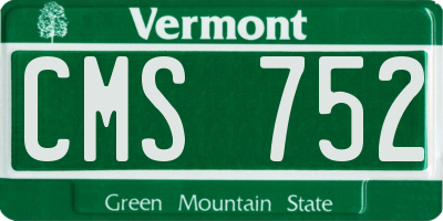 VT license plate CMS752