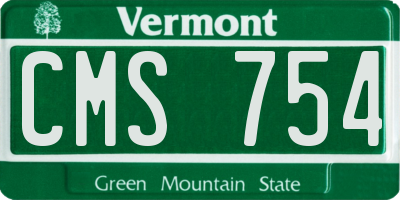 VT license plate CMS754
