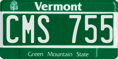 VT license plate CMS755