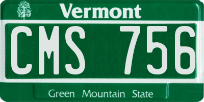VT license plate CMS756