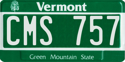 VT license plate CMS757
