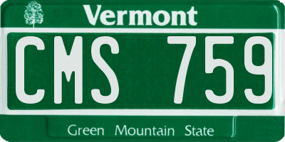 VT license plate CMS759