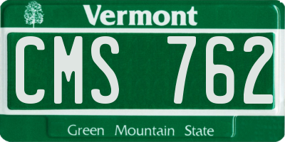 VT license plate CMS762