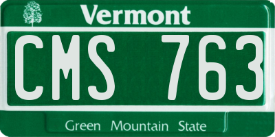 VT license plate CMS763