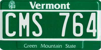 VT license plate CMS764