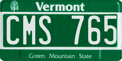 VT license plate CMS765