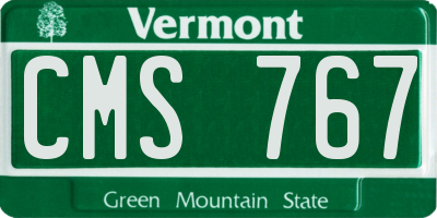 VT license plate CMS767