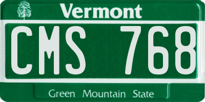 VT license plate CMS768