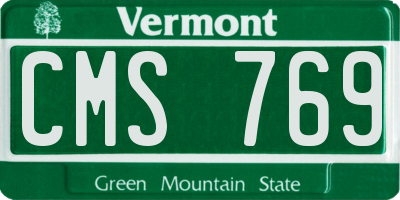 VT license plate CMS769