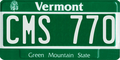 VT license plate CMS770