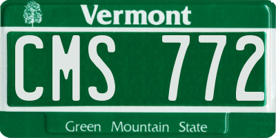 VT license plate CMS772