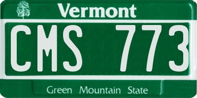 VT license plate CMS773