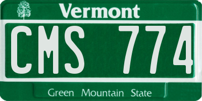 VT license plate CMS774
