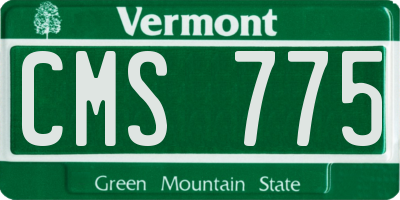 VT license plate CMS775