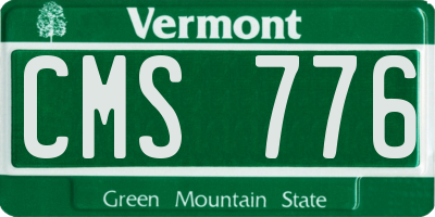 VT license plate CMS776