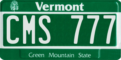 VT license plate CMS777