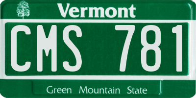 VT license plate CMS781