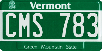 VT license plate CMS783