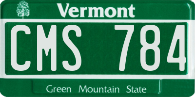 VT license plate CMS784