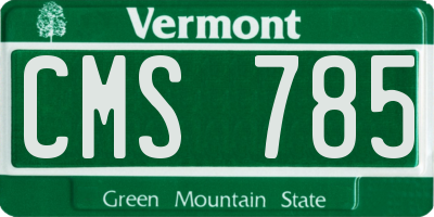VT license plate CMS785