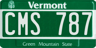 VT license plate CMS787
