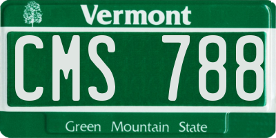 VT license plate CMS788