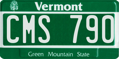 VT license plate CMS790