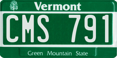 VT license plate CMS791