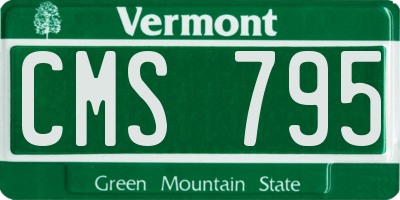 VT license plate CMS795