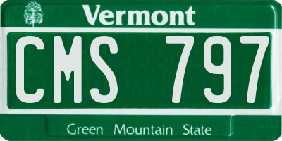 VT license plate CMS797