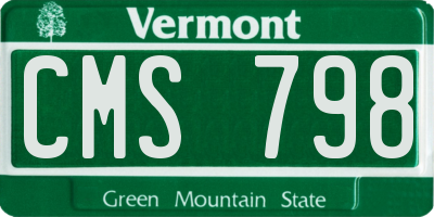 VT license plate CMS798