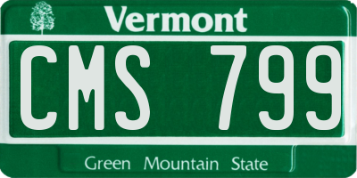 VT license plate CMS799