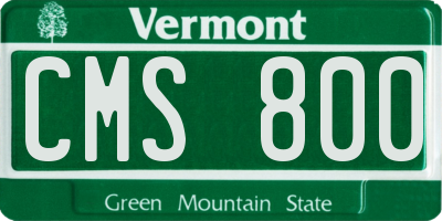 VT license plate CMS800