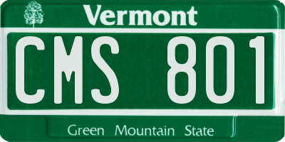 VT license plate CMS801