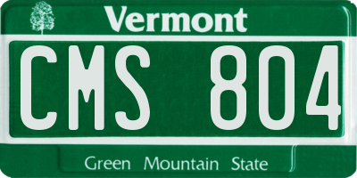 VT license plate CMS804