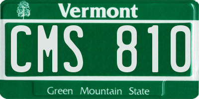 VT license plate CMS810