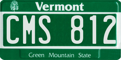 VT license plate CMS812