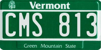 VT license plate CMS813