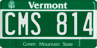 VT license plate CMS814